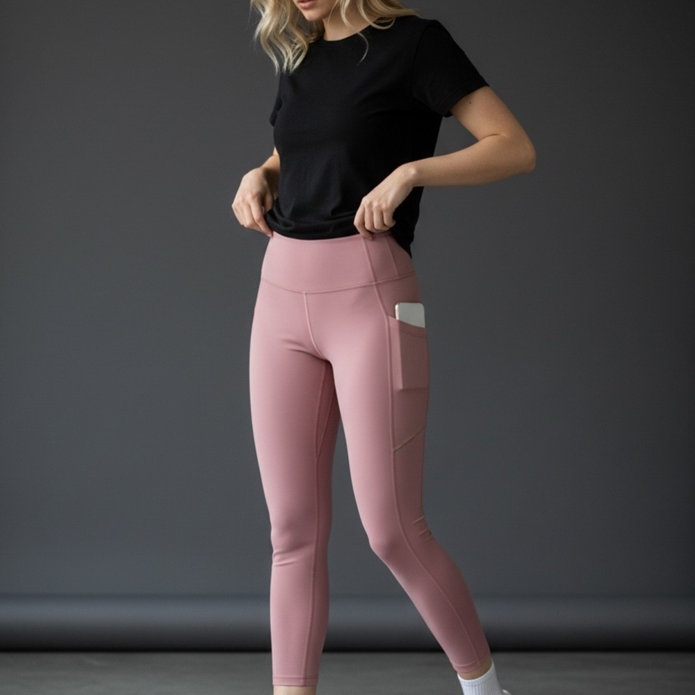 Women's Pink High-Waisted Leggings